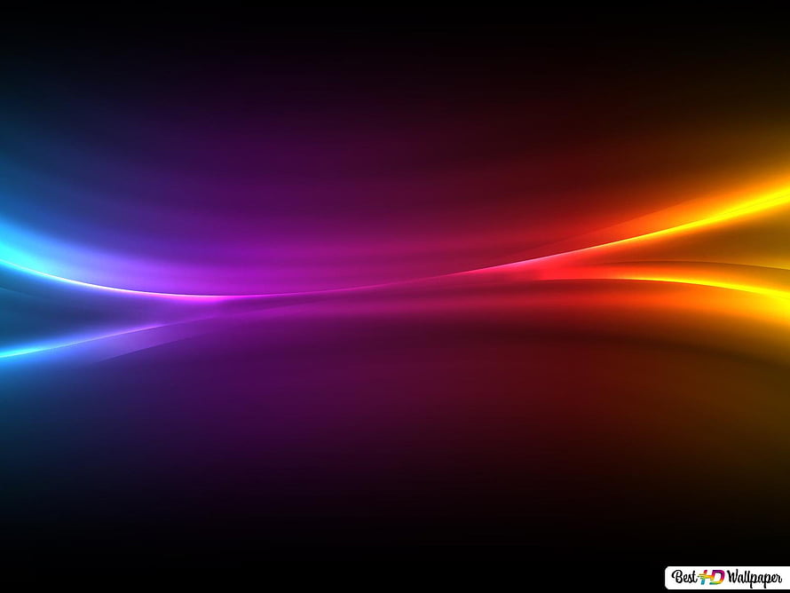 Vibrant Neon Light Trails on Dark Background with Purple and Orange Glow HD wallpaper