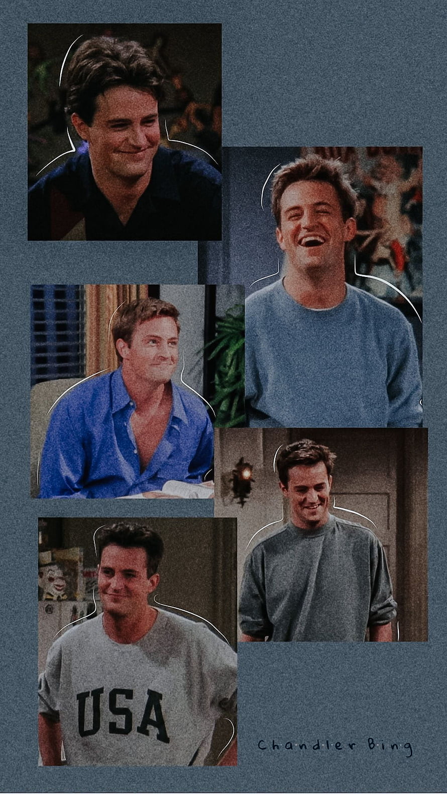 Chandler Bing Friends TV Series Character Collage Wallpaper HD phone wallpaper