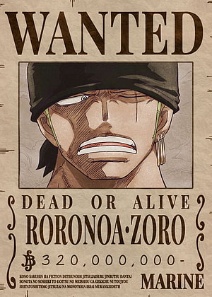Roronoa Zoro Wanted Poster from One Piece with Marine Bounty HD phone wallpaper