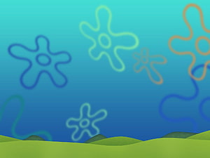 SpongeBob SquarePants Jellyfish Fields with Flower Sky and Green Hills HD wallpaper