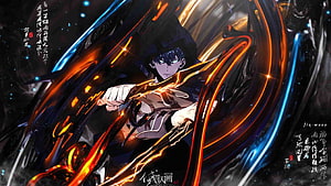 Solo Leveling Anime Character with Glowing Energy Blades and Dark Fantasy Style HD wallpaper