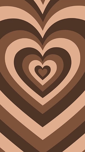 Aesthetic Brown Hearts Pattern with Retro Geometric Design HD phone wallpaper