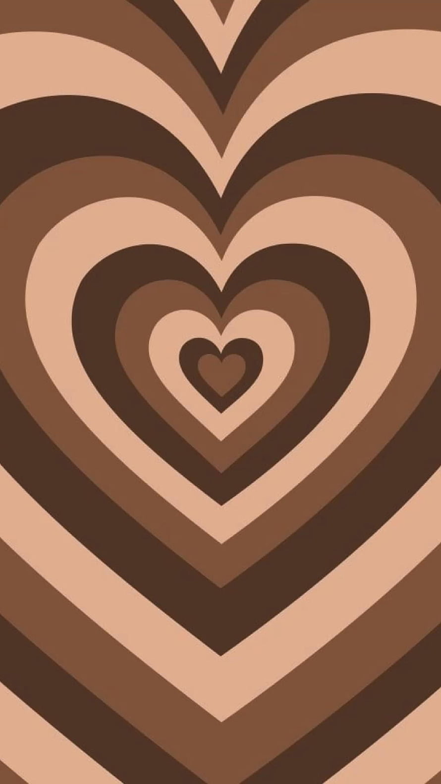 Aesthetic Brown Hearts Pattern with Retro Geometric Design HD phone wallpaper