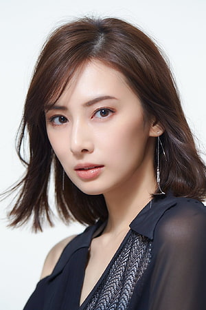 Keiko Kitagawa Studio Portrait in Black Lace Top with Elegant Dangling Earrings HD phone wallpaper