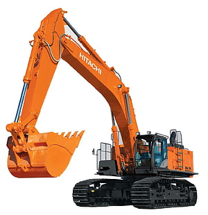 Hitachi ZX1800LC-6G Heavy-Duty Hydraulic Excavator with Orange Arm and Black Crawler Tracks HD phone wallpaper
