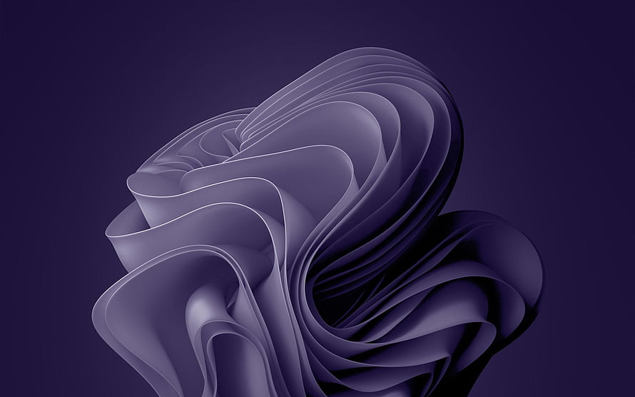 Windows 11 Purple Abstract 3D Ribbon Wallpaper HD wallpaper