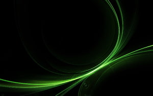 Abstract Green Light Trails on Black Background with Flowing Curves and Digital Glow HD wallpaper