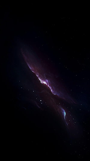 Vibrant Purple and Blue Nebula in Deep Space with Scattered Stars HD phone wallpaper