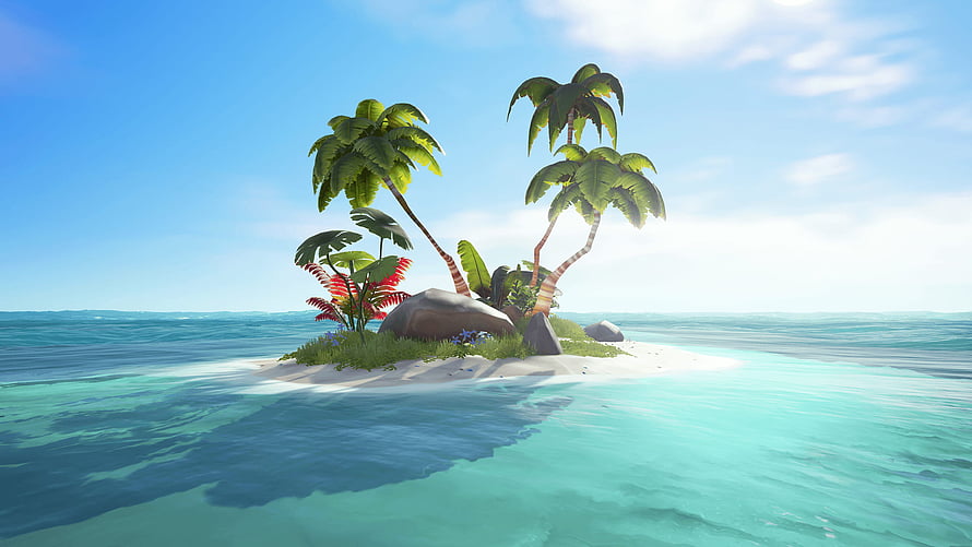 Sea of Thieves Tropical Deserted Island with Palm Trees and Turquoise Water HD wallpaper