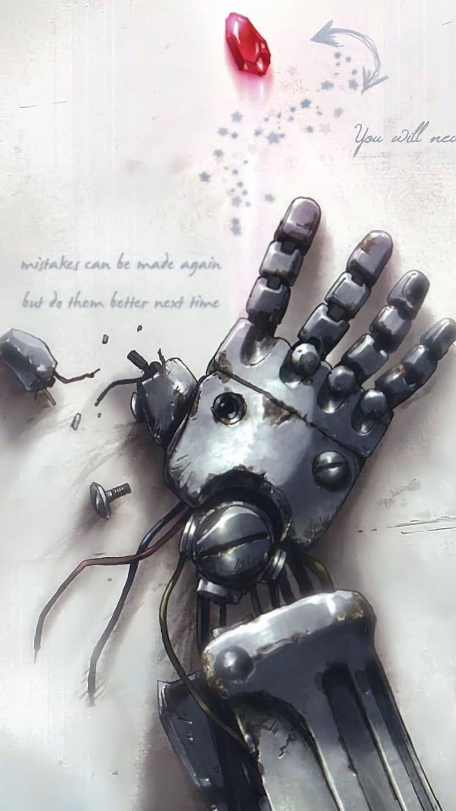 Fullmetal Alchemist Mechanical Prosthetic Hand Digital Art HD phone wallpaper