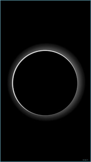 Minimalist Glowing Ring on Pure Black AMOLED Background HD phone wallpaper