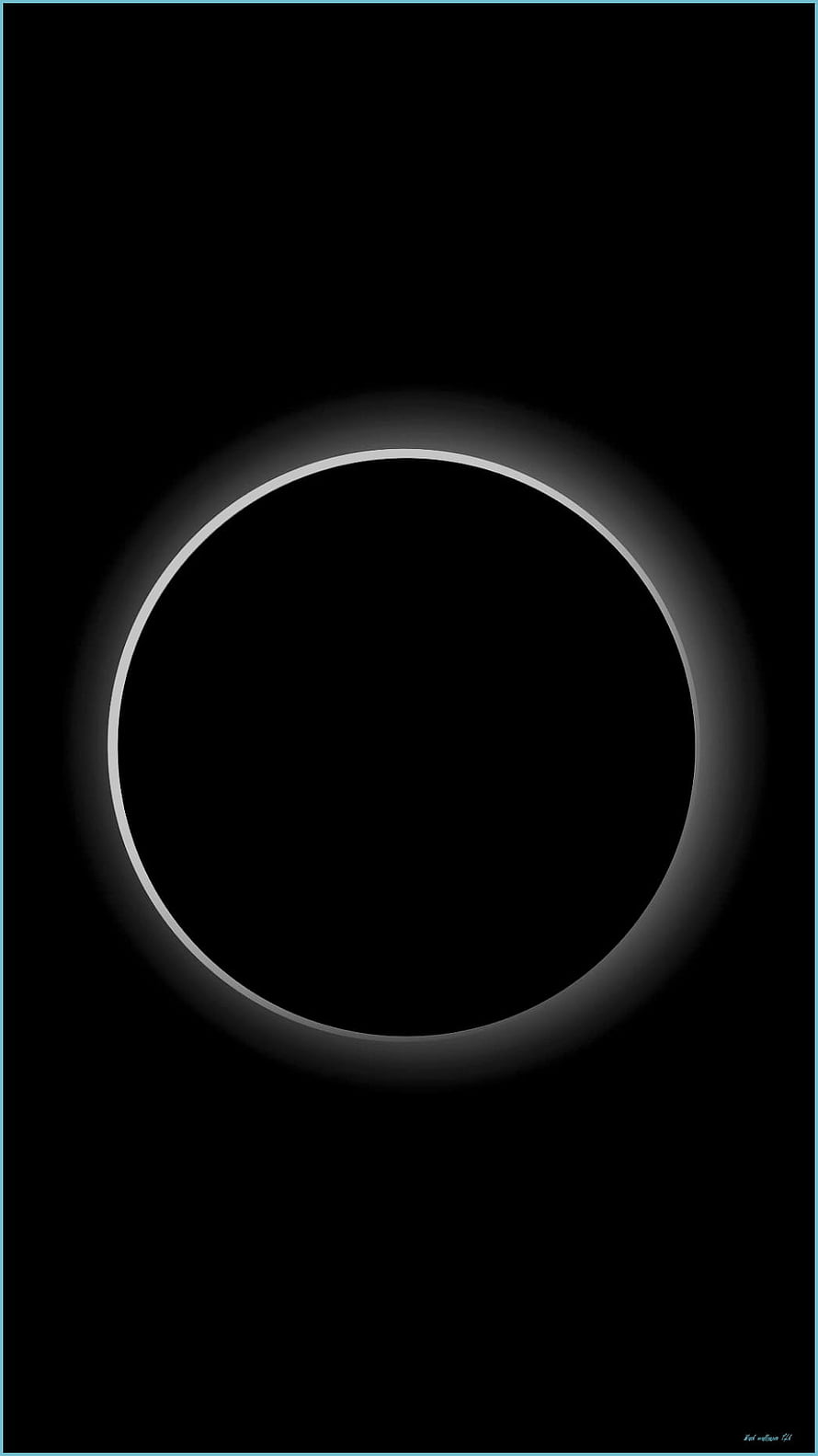Minimalist Glowing Ring on Pure Black AMOLED Background HD phone wallpaper