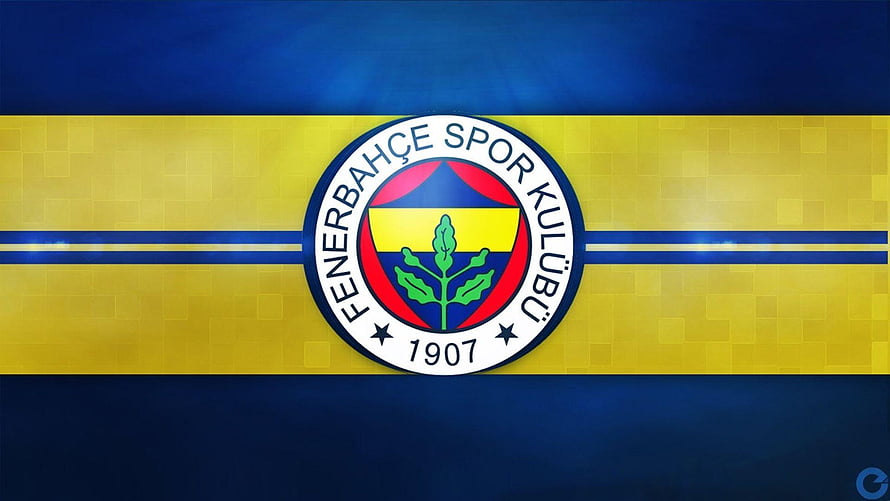 Fenerbahce Spor Kulubu Official Club Emblem On Yellow And Blue Background HD wallpaper