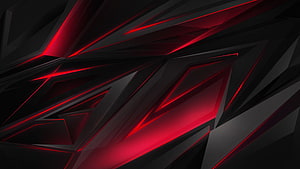 Abstract Geometric Design With Sharp Red And Black Angular Shapes HD wallpaper
