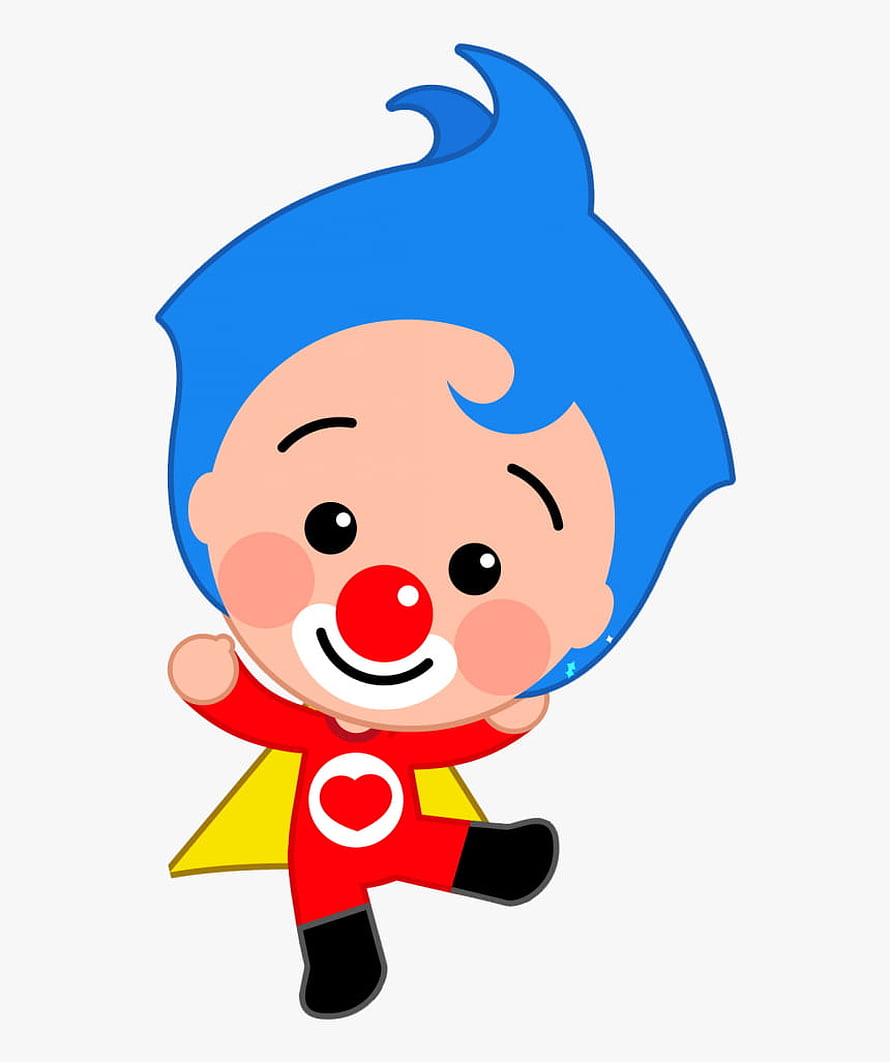 Plim Plim Cartoon Character in Red Superhero Costume with Blue Hair HD phone wallpaper