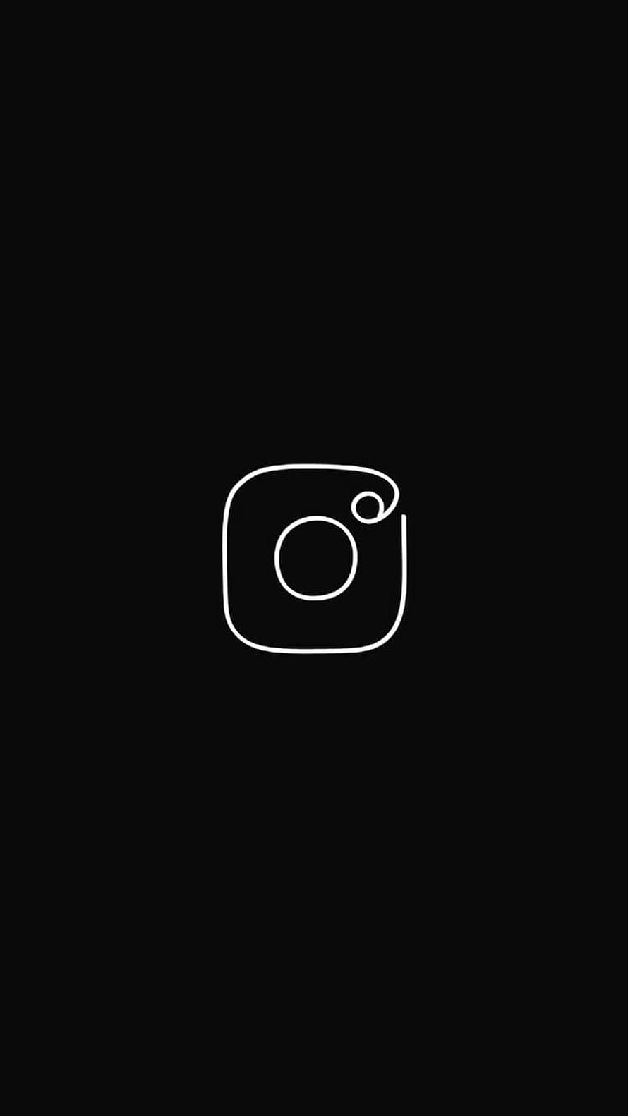 Minimalist Instagram Camera Logo Icon on Black Background HD phone wallpaper