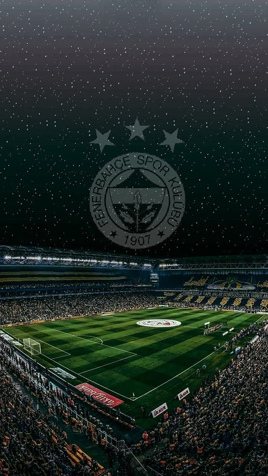 Fenerbahce Spor Kulubu Stadium Night Scene With Team Crest And Starry Sky HD phone wallpaper