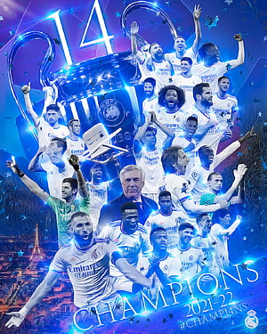 Real Madrid UEFA Champions League 2021-22 Champions Celebration Poster HD phone wallpaper