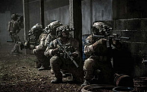 Seal Team 6 Special Forces Squad in Tactical Combat Gear HD wallpaper