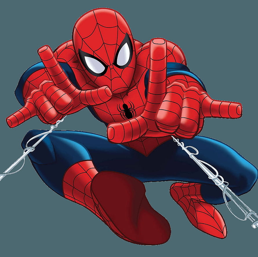 Spider-Man Crouching on Web with Classic Red and Blue Suit HD wallpaper