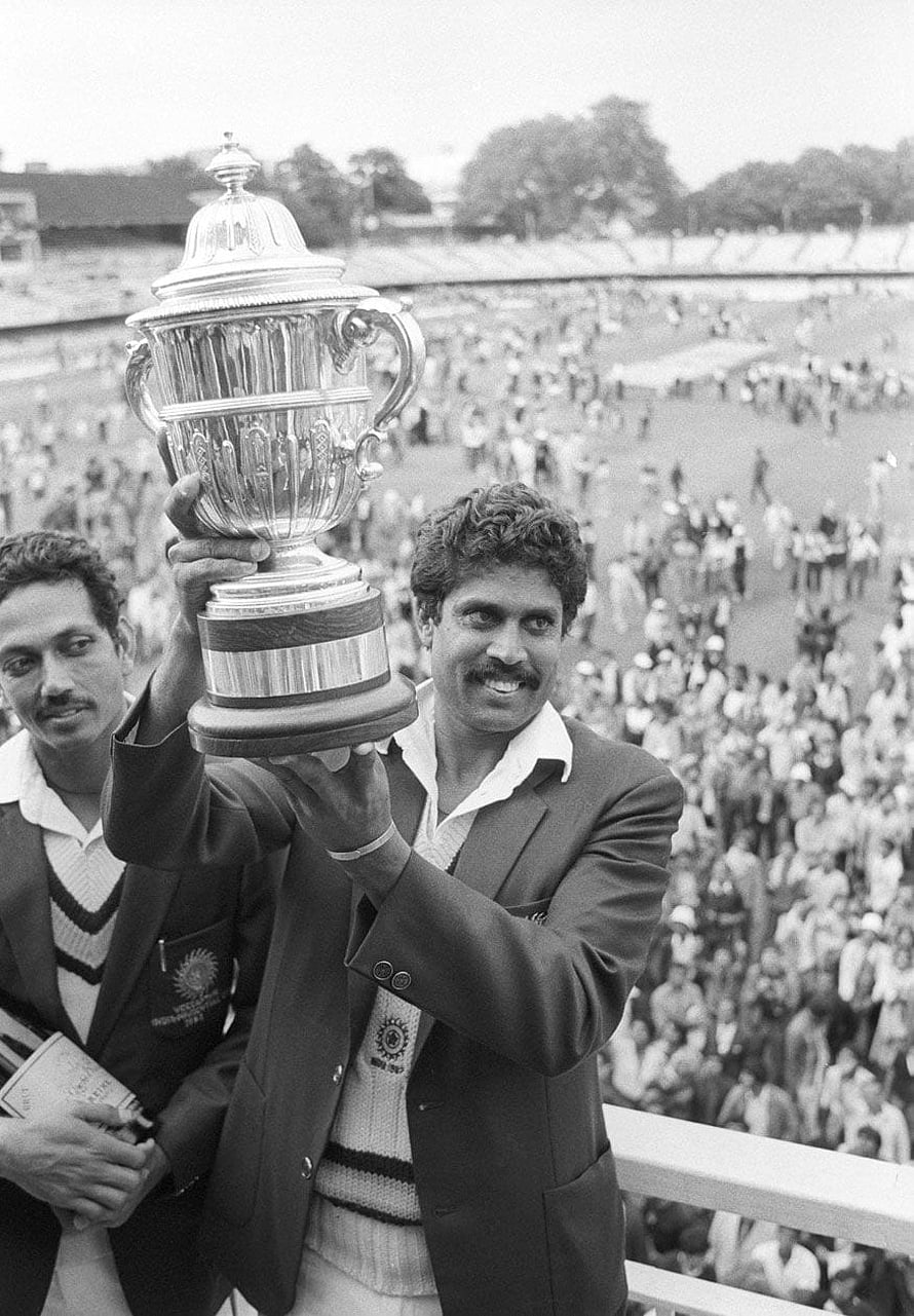 Kapil Dev Lifting the Cricket Trophy in a Historic Black and White Photograph HD phone wallpaper