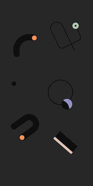 Minimalist abstract geometric shapes on dark background with muted accent colors HD phone wallpaper