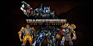 Transformers Rise of the Beasts Movie Poster Featuring Optimus Prime and Beast Mode Characters HD wallpaper