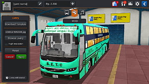 Komban Bus Simulator Livery Editor with Custom Green Coach Skin HD wallpaper