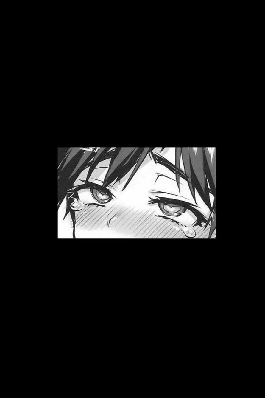 Emotional Black and White Anime Character Close Up with Tears HD phone wallpaper