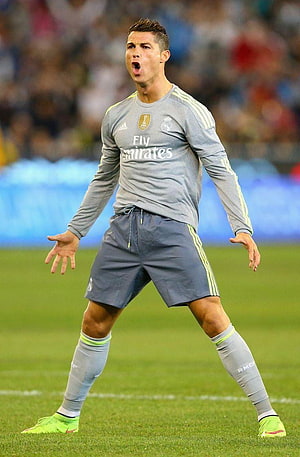 Cristiano Ronaldo in Real Madrid Training Kit on the Pitch HD phone wallpaper