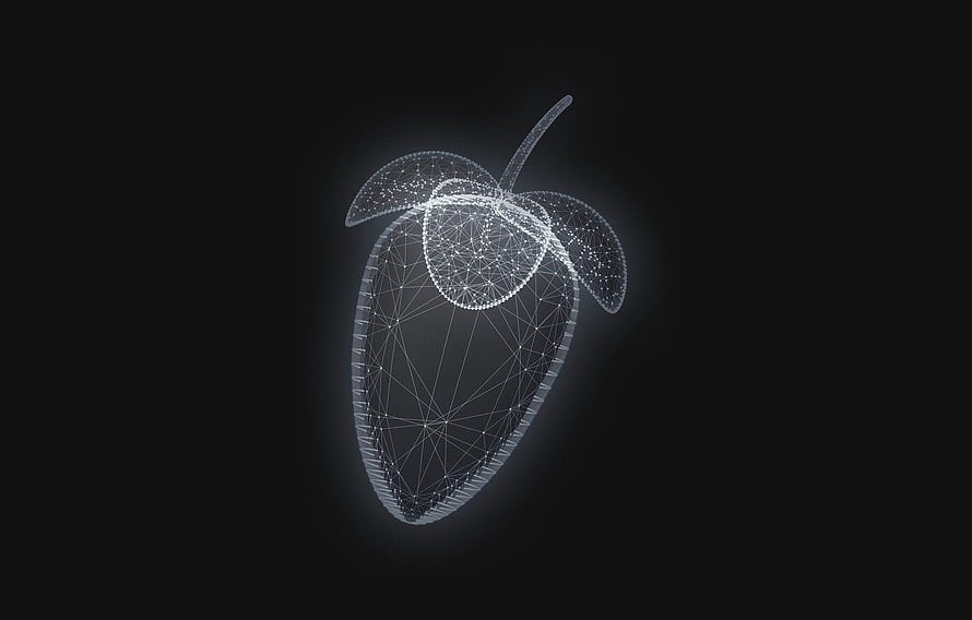 FL Studio 20 Logo Wireframe Design on Dark Background HD wallpaper