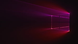 Windows 10 Glass Logo with Neon Pink Glow on Dark Background HD wallpaper