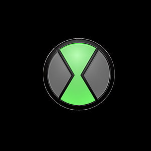 Ben 10 Omnitrix Symbol with Glowing Green Hourglass Design on Black Background HD phone wallpaper
