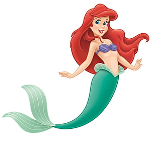 Ariel from The Little Mermaid in Classic Disney Animation Style HD phone wallpaper