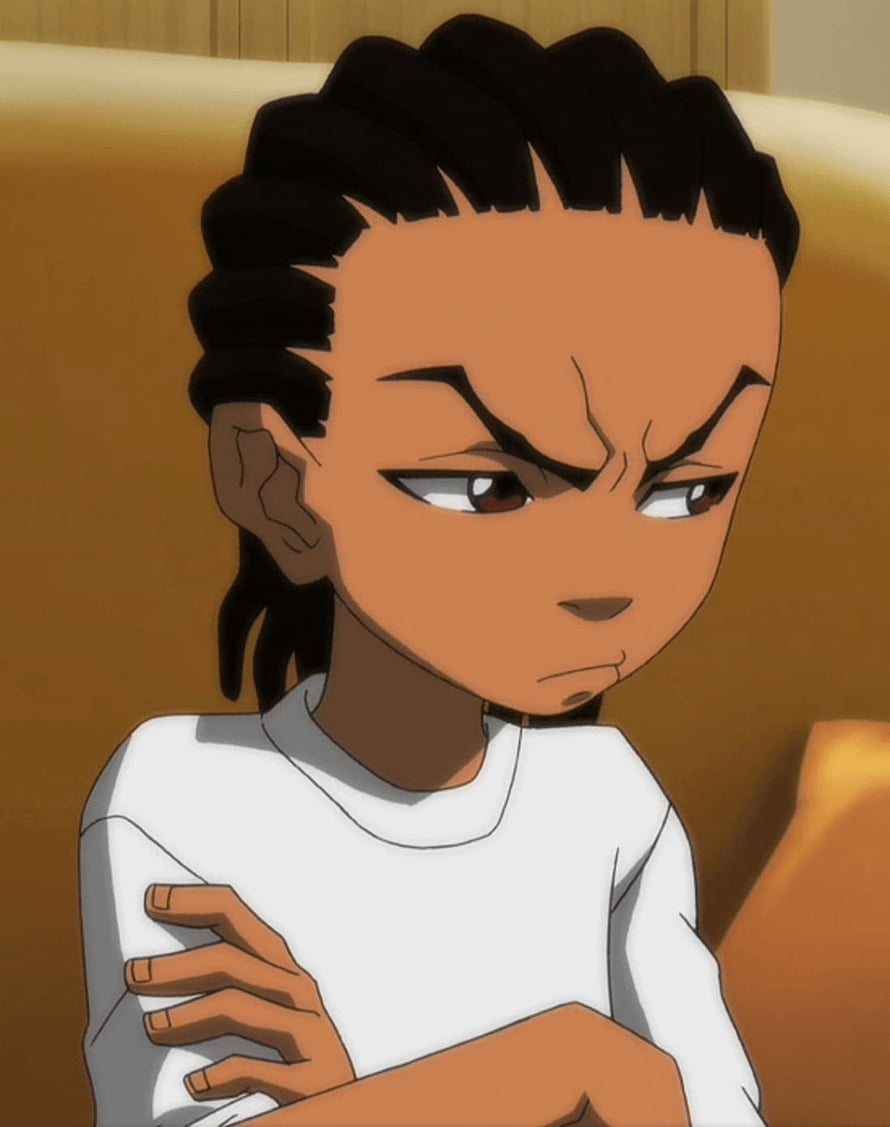 Riley Freeman from The Boondocks in a White Shirt with an Angry Expression HD phone wallpaper