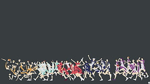 Haikyuu!! Full Cast Running Lineup Illustration on Dark Background HD wallpaper