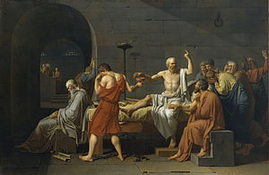 The Death of Socrates by Jacques-Louis David Neoclassical Oil Painting HD wallpaper