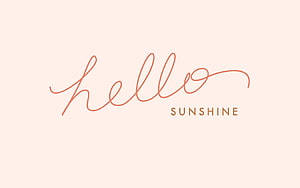 Elegant Cursive Hello Sunshine Typography on Soft Blush Background HD wallpaper