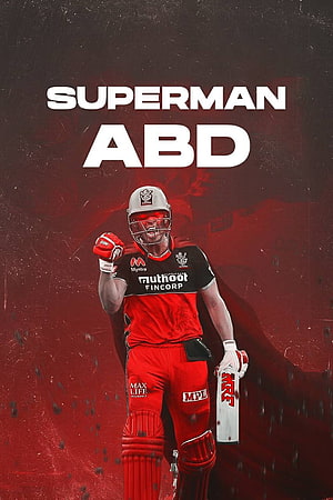 AB De Villiers RCB Cricket Player in Red Kit with Bat and Helmet HD phone wallpaper