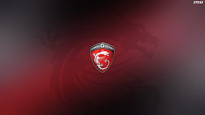 MSI Gaming G Series Dragon Shield Logo on Dark Red Gradient Background HD wallpaper