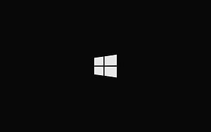 Minimalist Microsoft Windows 10 Logo on a Solid Black Background HD wallpaper