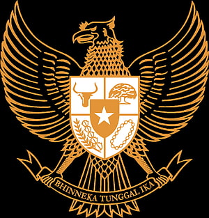 Garuda Pancasila National Emblem of Indonesia with Bhinneka Tunggal Ika Motto HD phone wallpaper