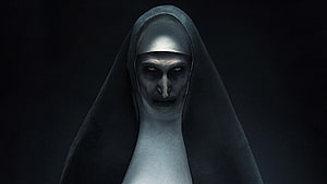 The Nun Movie Character Portrait in Dark Hooded Habit HD wallpaper