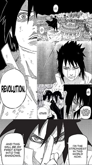 Naruto Manga Panels Featuring Sasuke Uchiha and the Infinite Tsukuyomi HD phone wallpaper