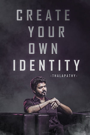 Thalapathy Vijay Motivational Quote Poster with Dark Studio Portrait HD phone wallpaper