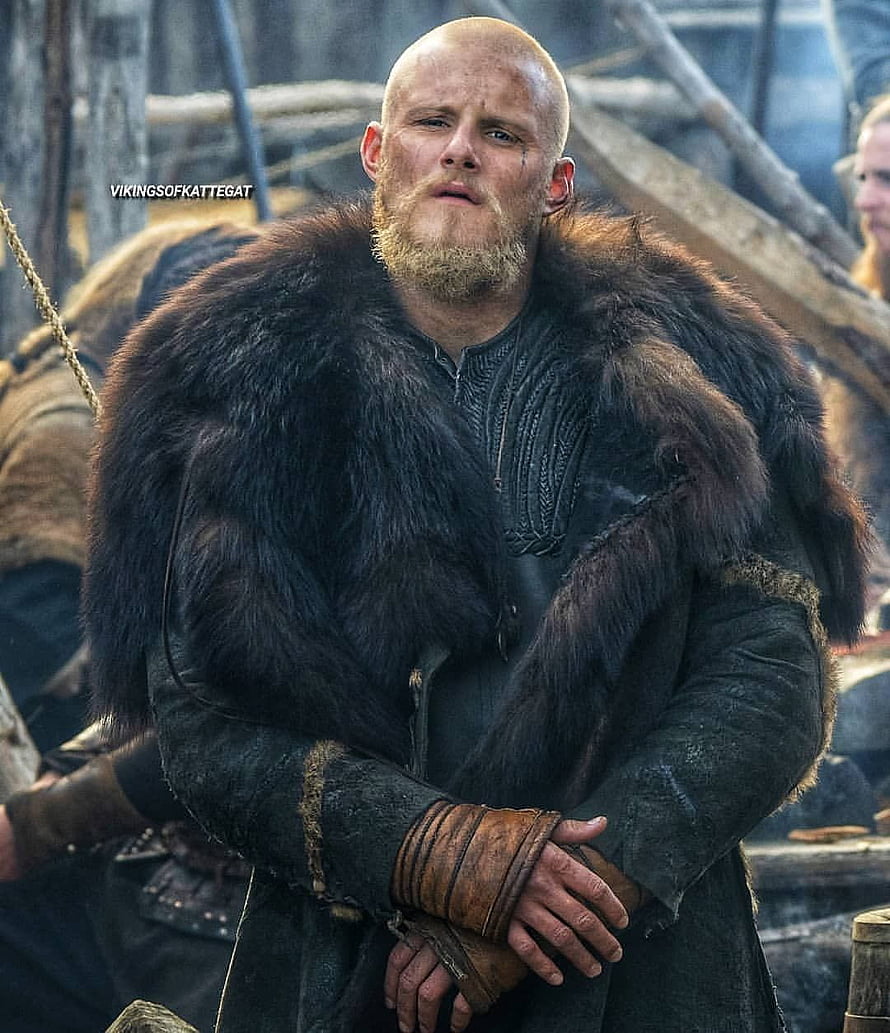 Bjorn Ironside in Viking Era Fur Cloak and Leather Armor HD phone wallpaper
