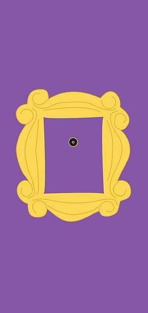 Friends TV Show Monica's Apartment Door Illustration on Purple Background HD phone wallpaper