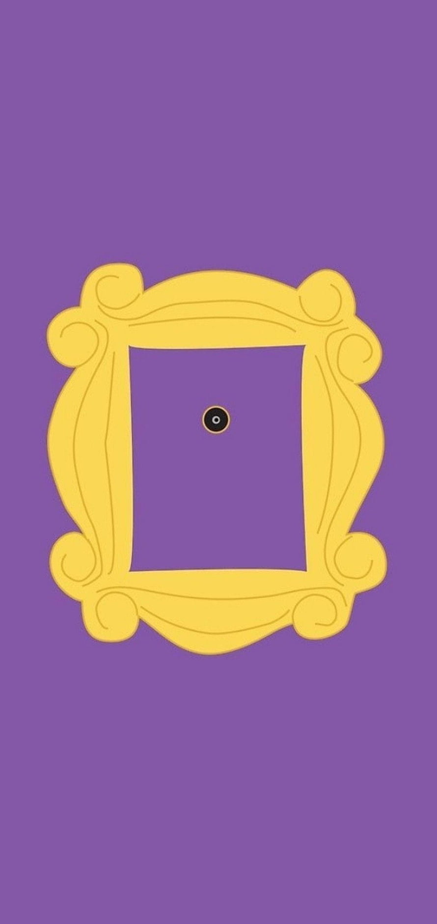 Friends TV Show Monica's Apartment Door Illustration on Purple Background HD phone wallpaper