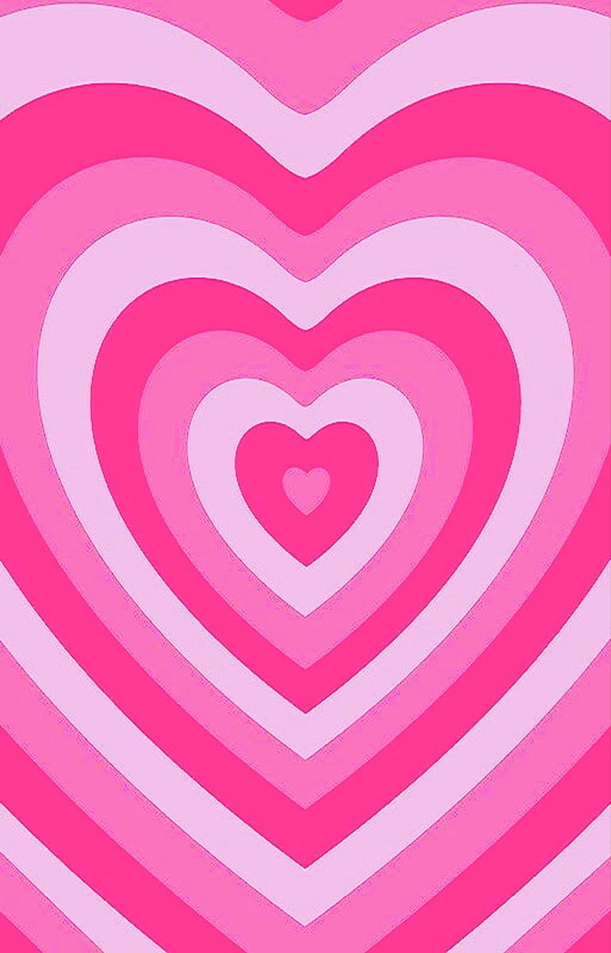 Concentric Pink Heart Pattern with Soft Gradient Layers and Minimalist Aesthetic Design HD phone wallpaper