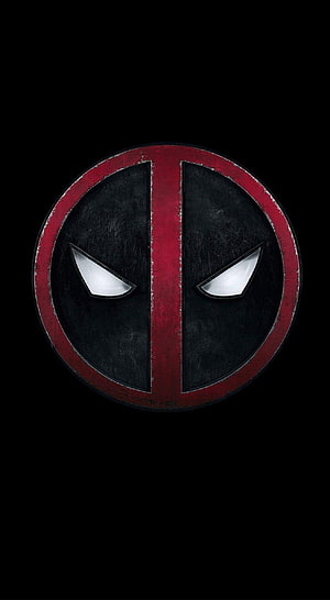 Deadpool Iconic Mask Emblem on Black Background HD phone wallpaper